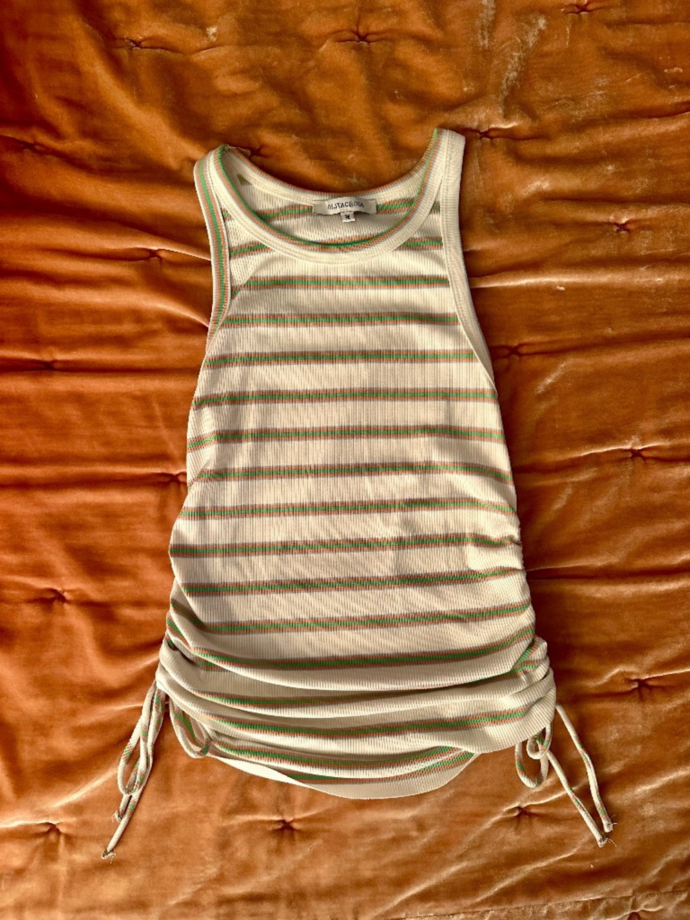 Oliveaceous Striped Tank Top